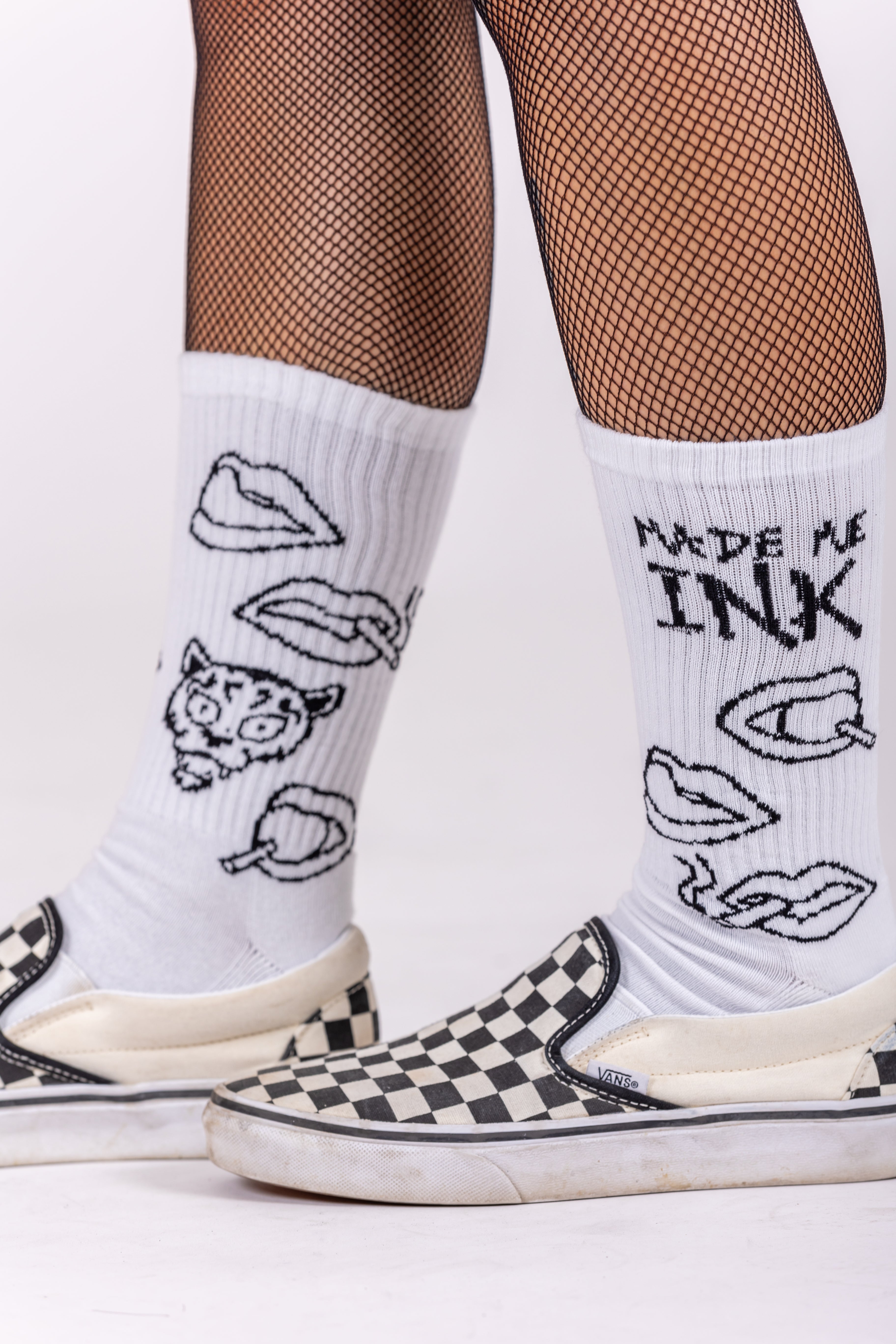 Made Me Ink White Socks
