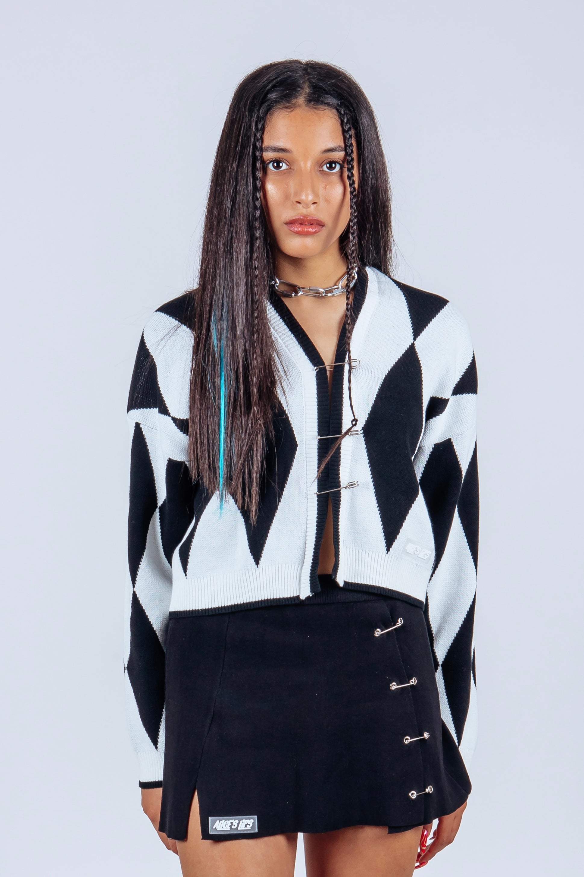 Can't Kick Me Down Black/White Sweater