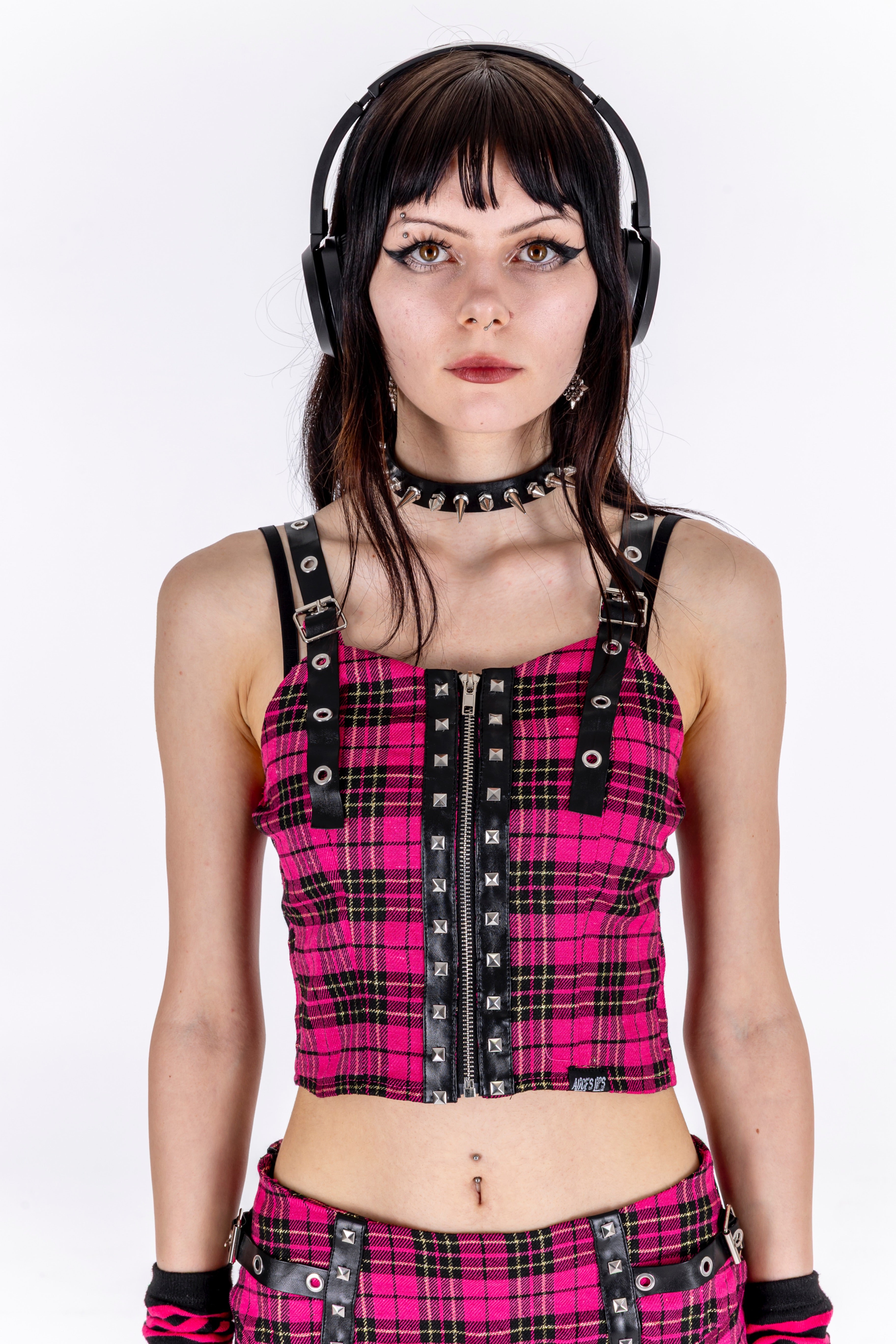 Zip it Plaid Crop Top