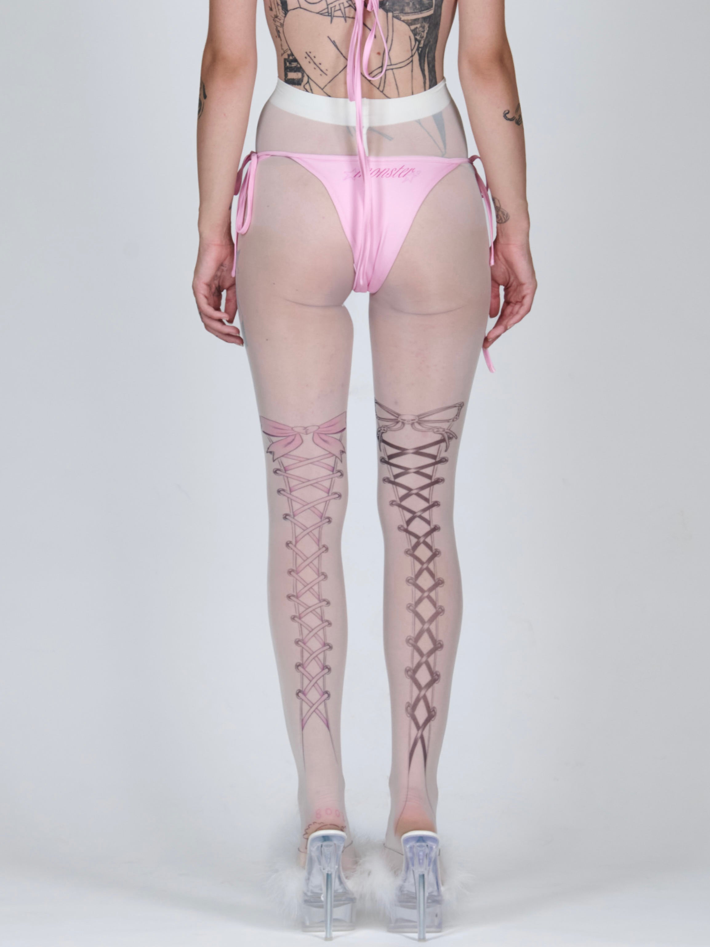 Venom Rose Lace-Up Tights