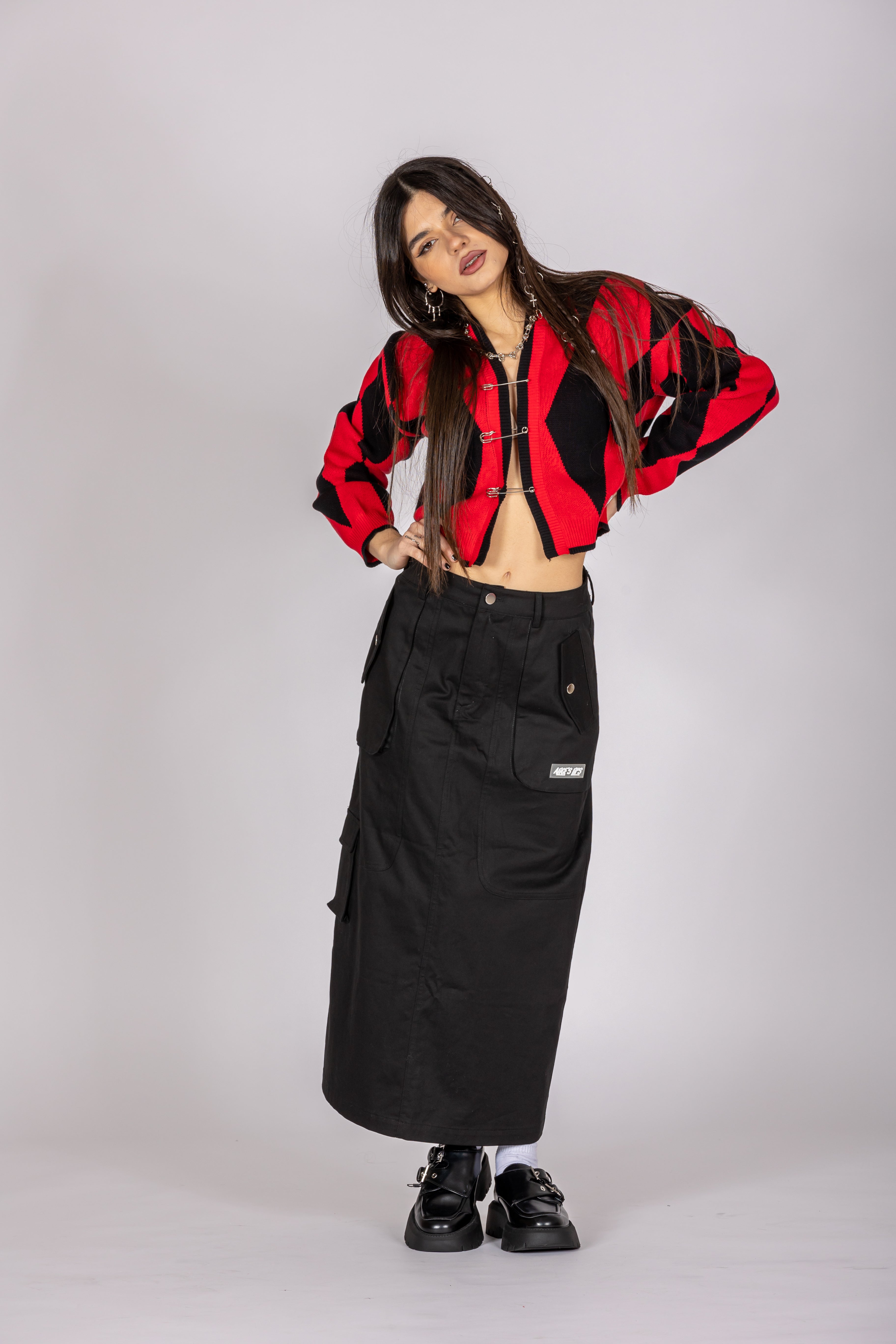 Can't Kick Me Down Red/Black Sweater