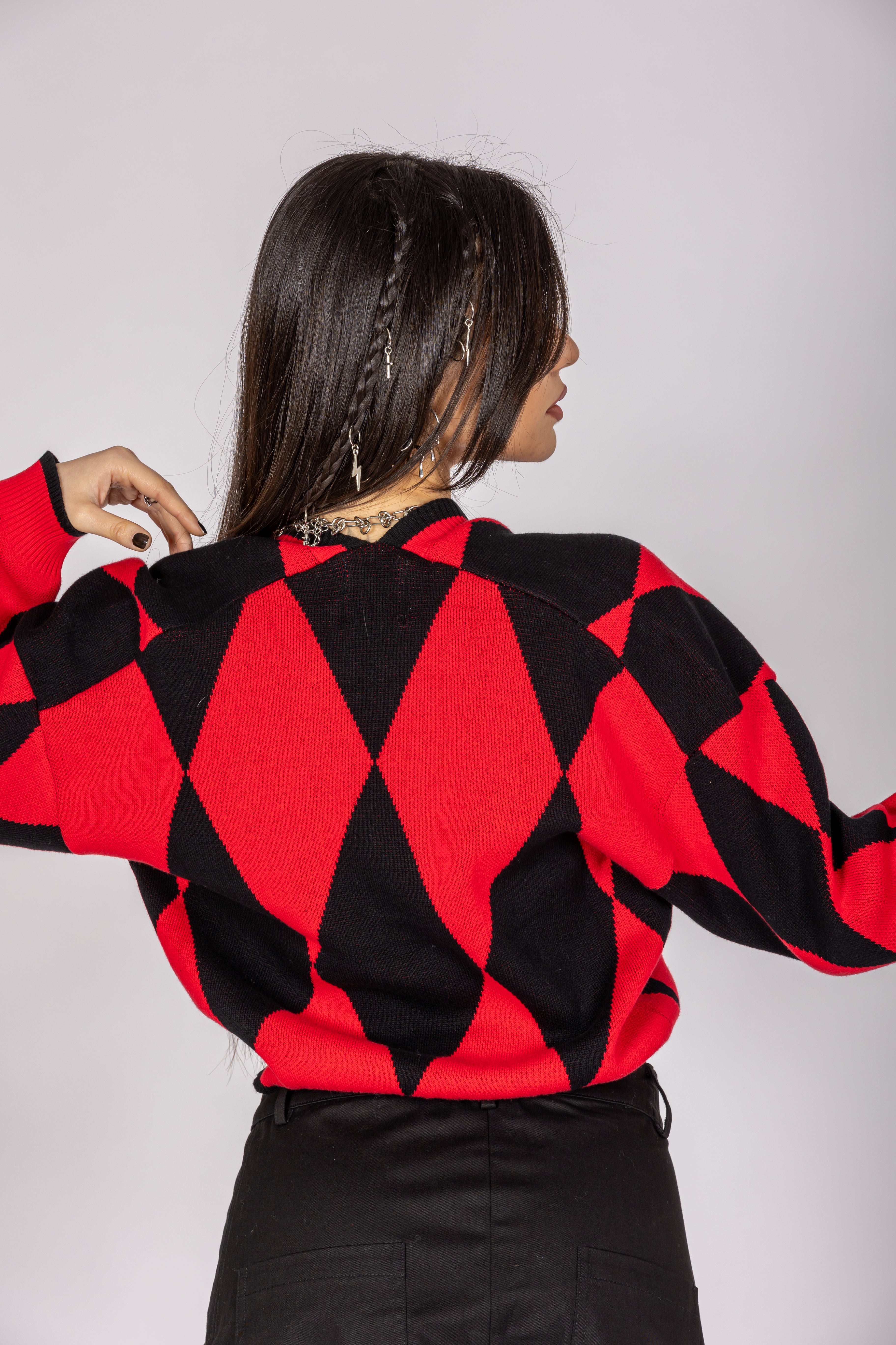 Can't Kick Me Down Red/Black Sweater