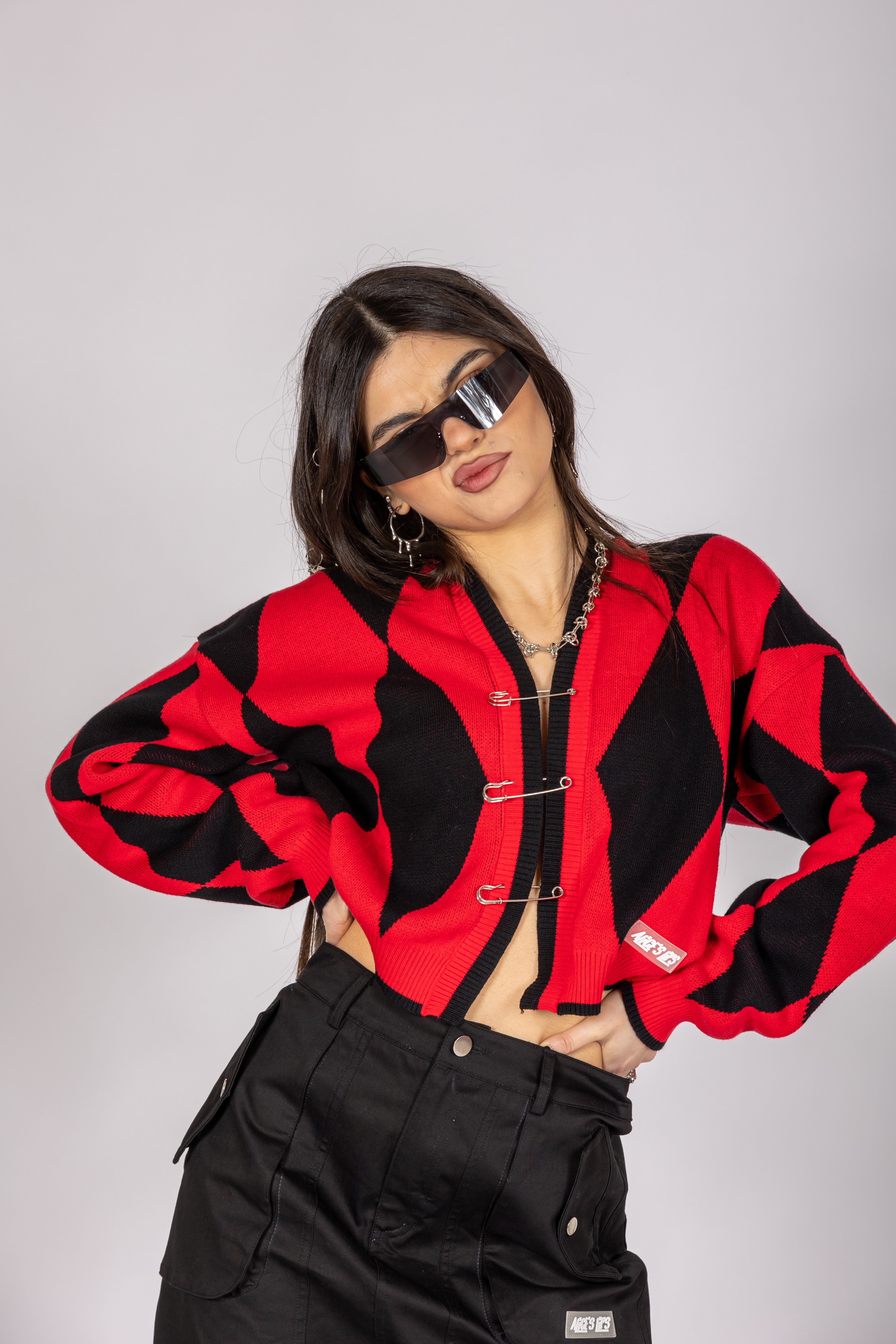 Can't Kick Me Down Red/Black Sweater