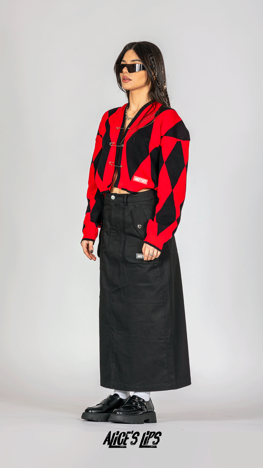 Can't Kick Me Down Red/Black Sweater