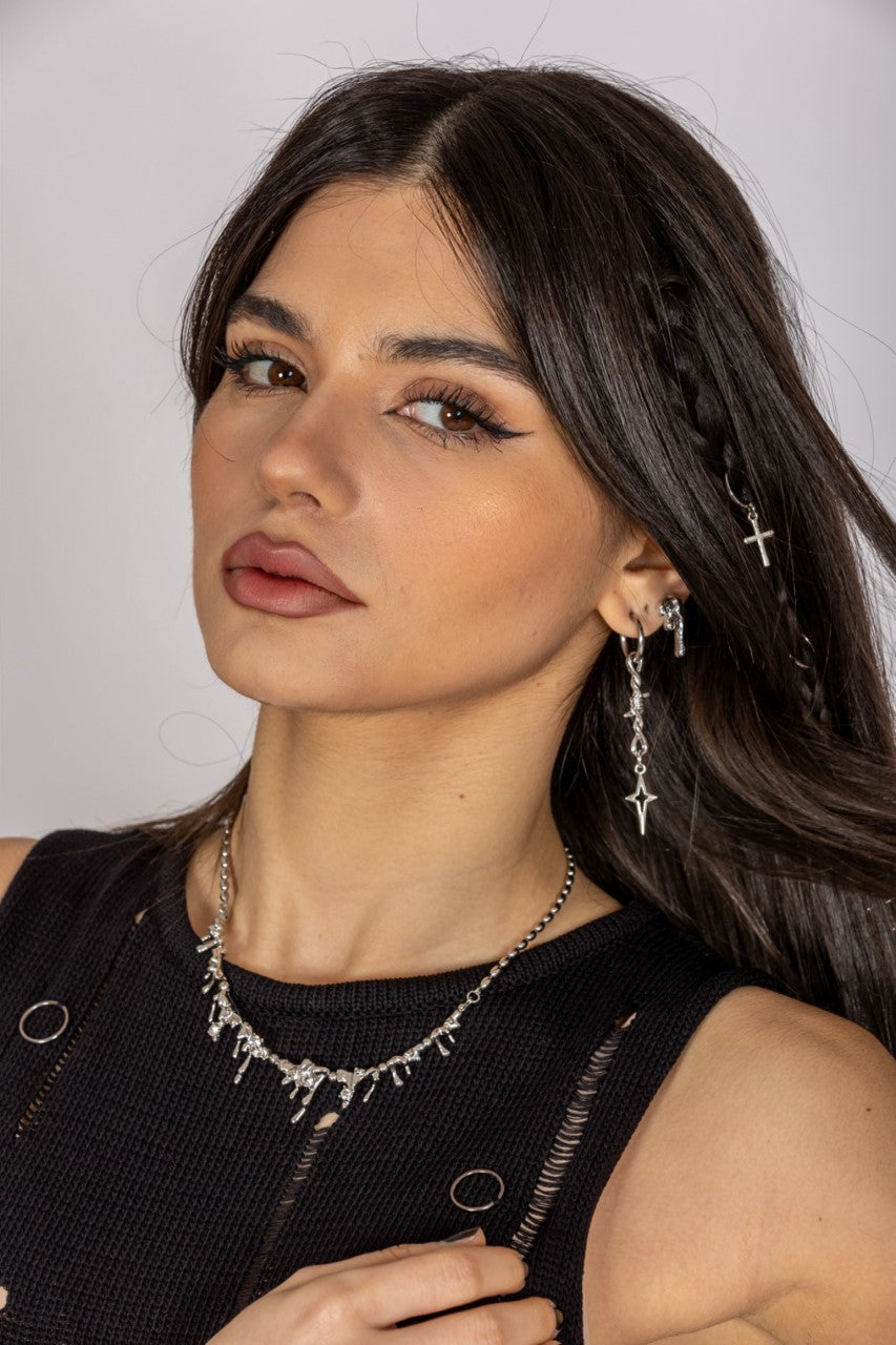 Barbed Wire Metal Earrings