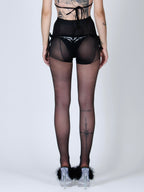 Fallen Angel Lace-Up Black Tights