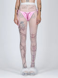 Venom Rose Lace-Up Tights