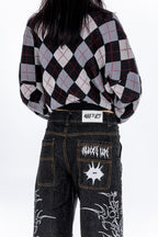 Blame Black Graphic Baggy Jeans