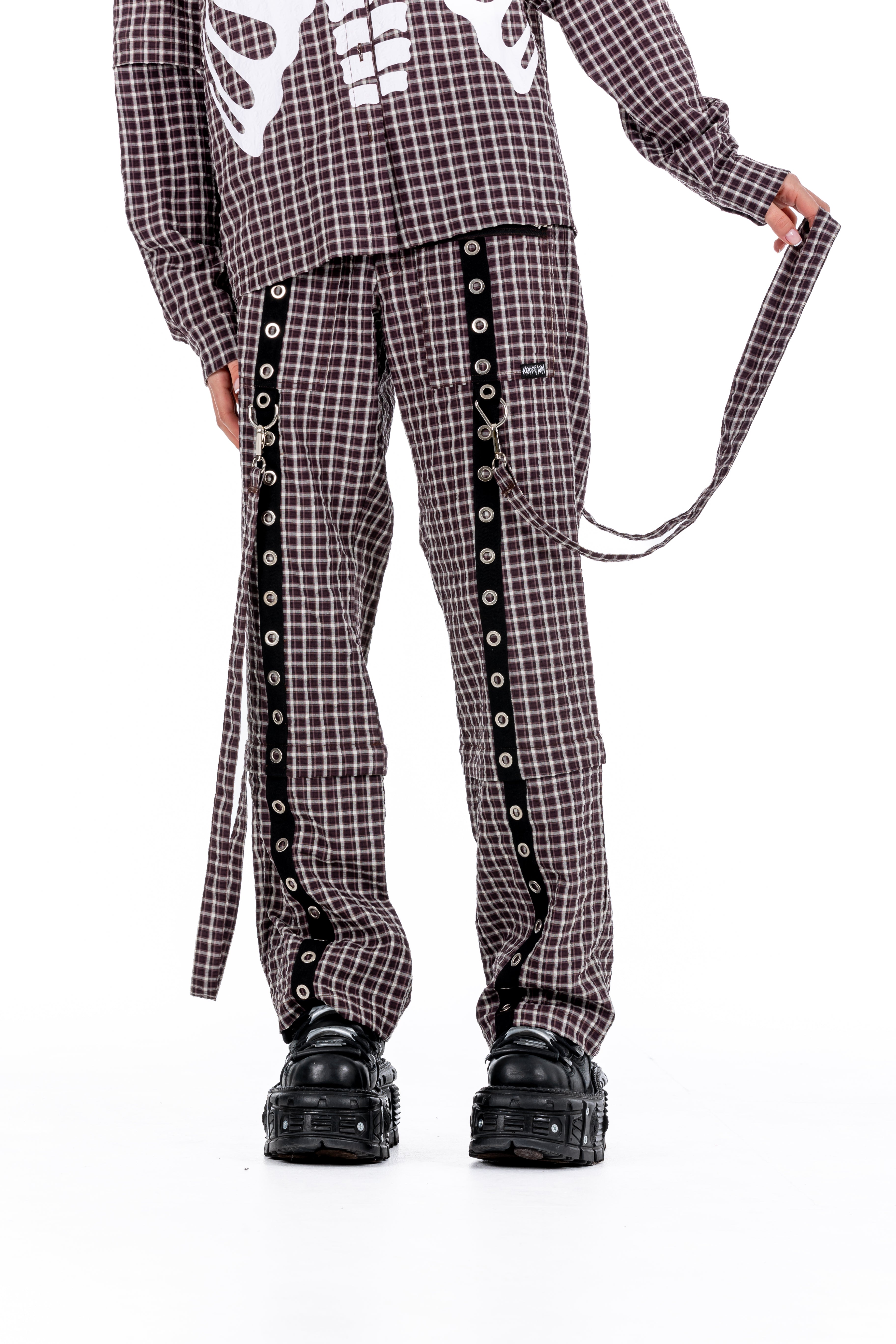 Plaid Brown Punk Pants