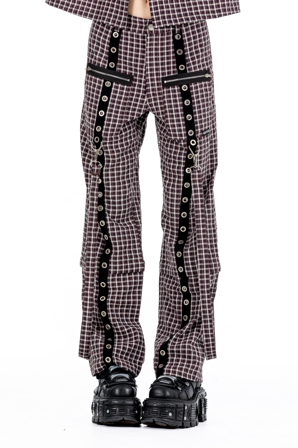 Plaid Brown Punk Pants