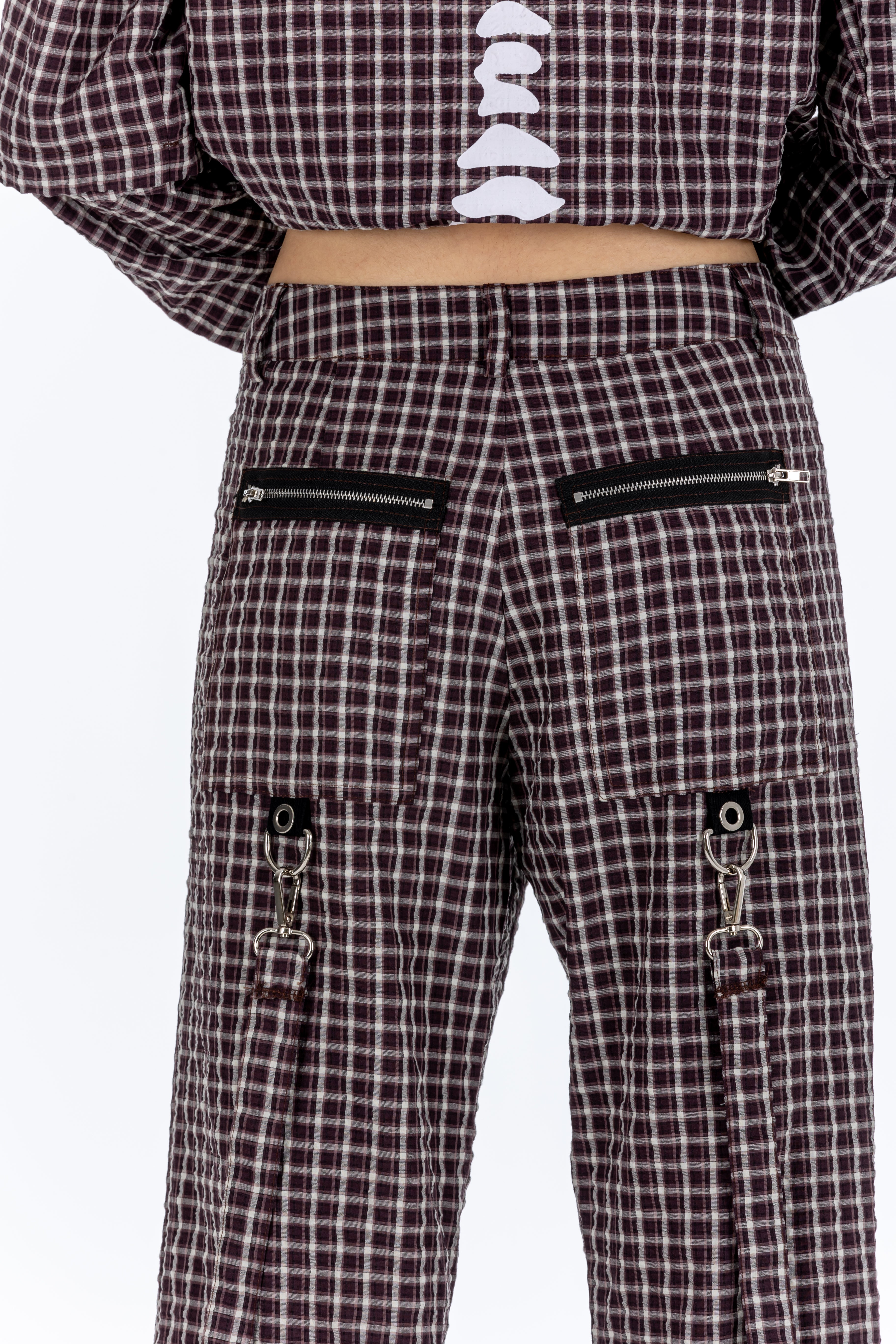 Plaid Brown Punk Pants