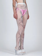 Venom Rose Lace-Up Tights