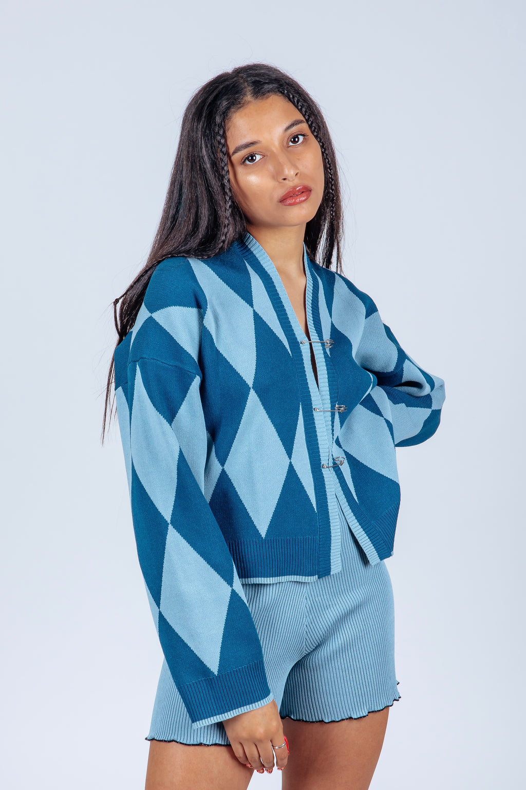 Can't Kick Me Down Soft Blue Sweater