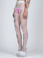Venom Rose Lace-Up Tights