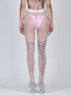 Venom Rose Lace-Up Tights