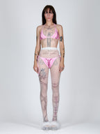 Venom Rose Lace-Up Tights