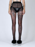 Fallen Angel Lace-Up Black Tights