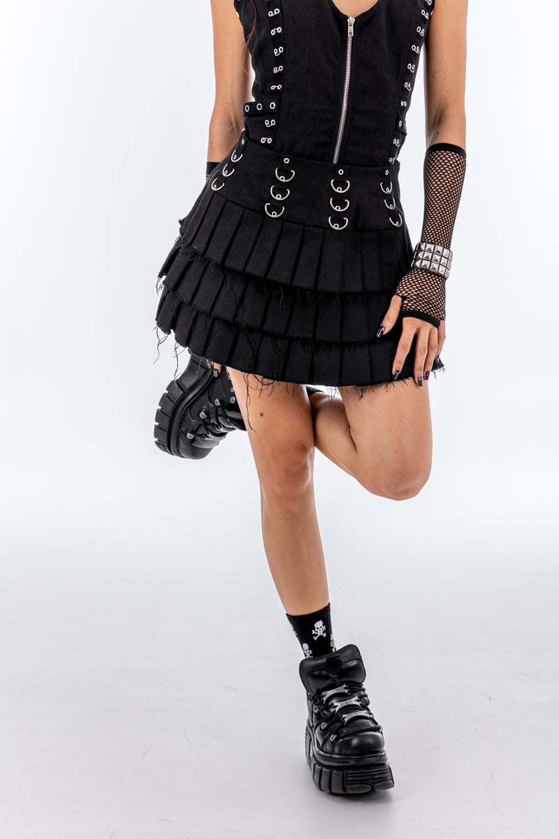 Punkish Pleated Mini Skirt