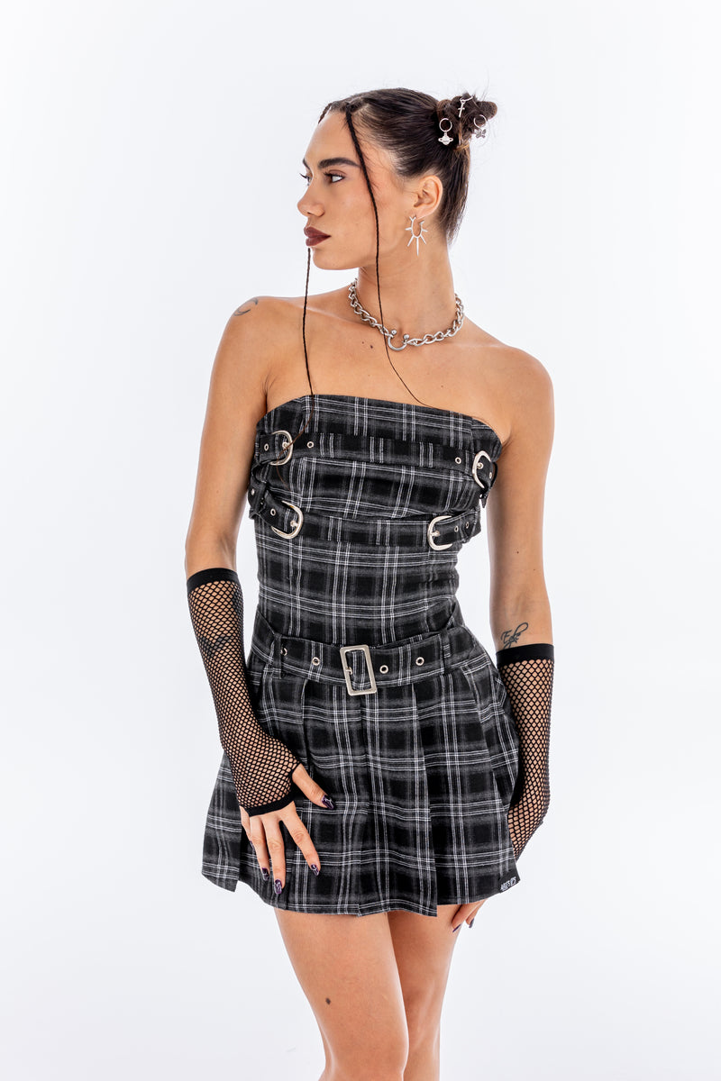 Jade Tartan Mini Dress