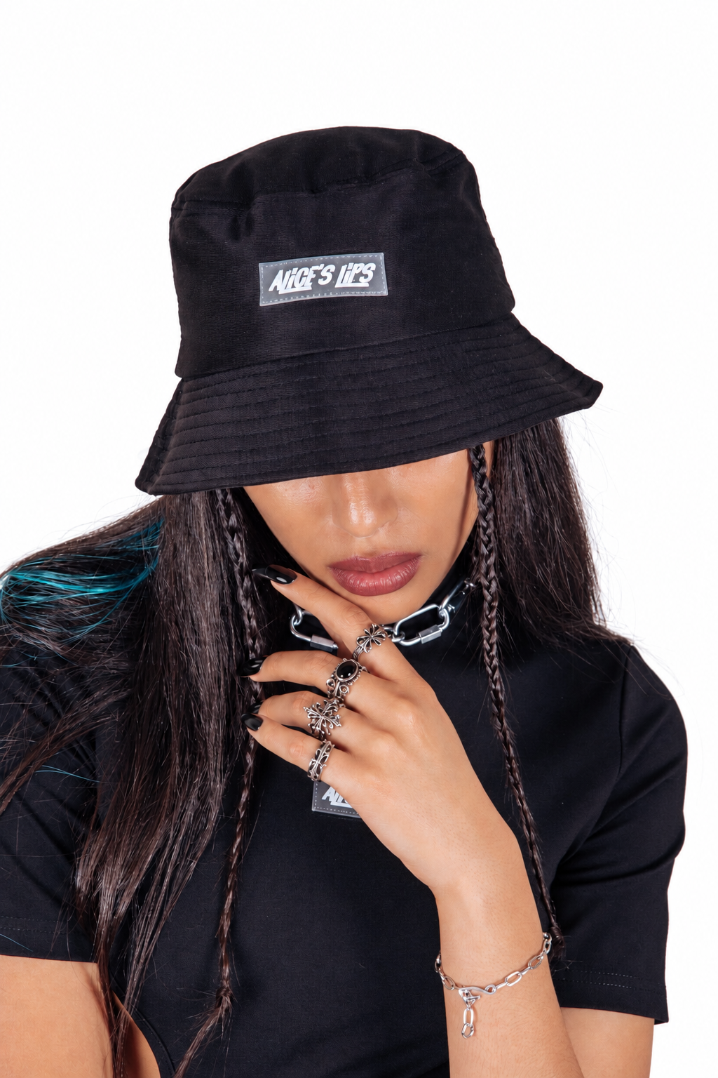 Alice's Lips Black Bucket Hat