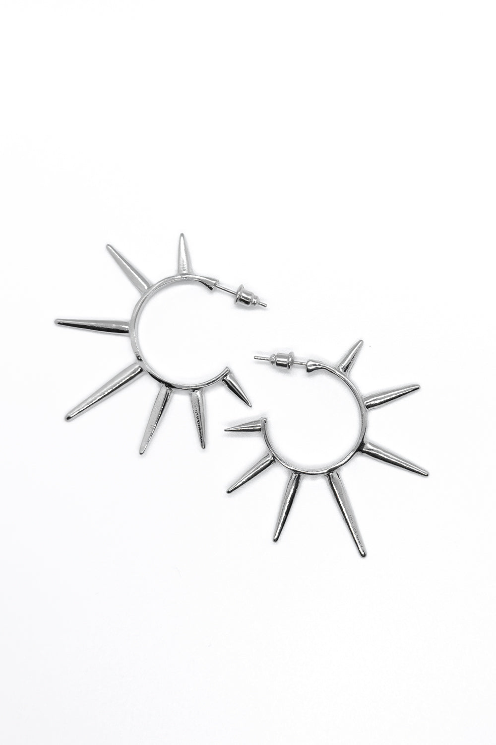 Hoop Earrings with Spiked Studs