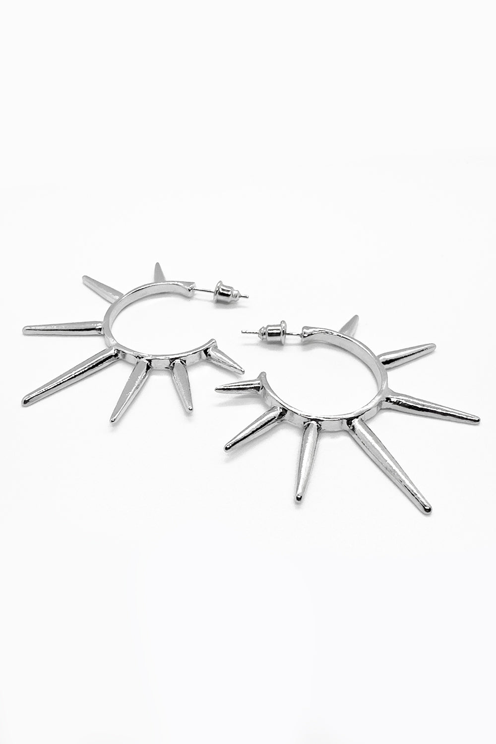 Hoop Earrings with Spiked Studs