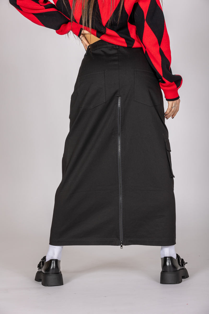 Black Parade Cargo Maxi Skirt