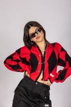 Can't Kick Me Down Red/Black Sweater