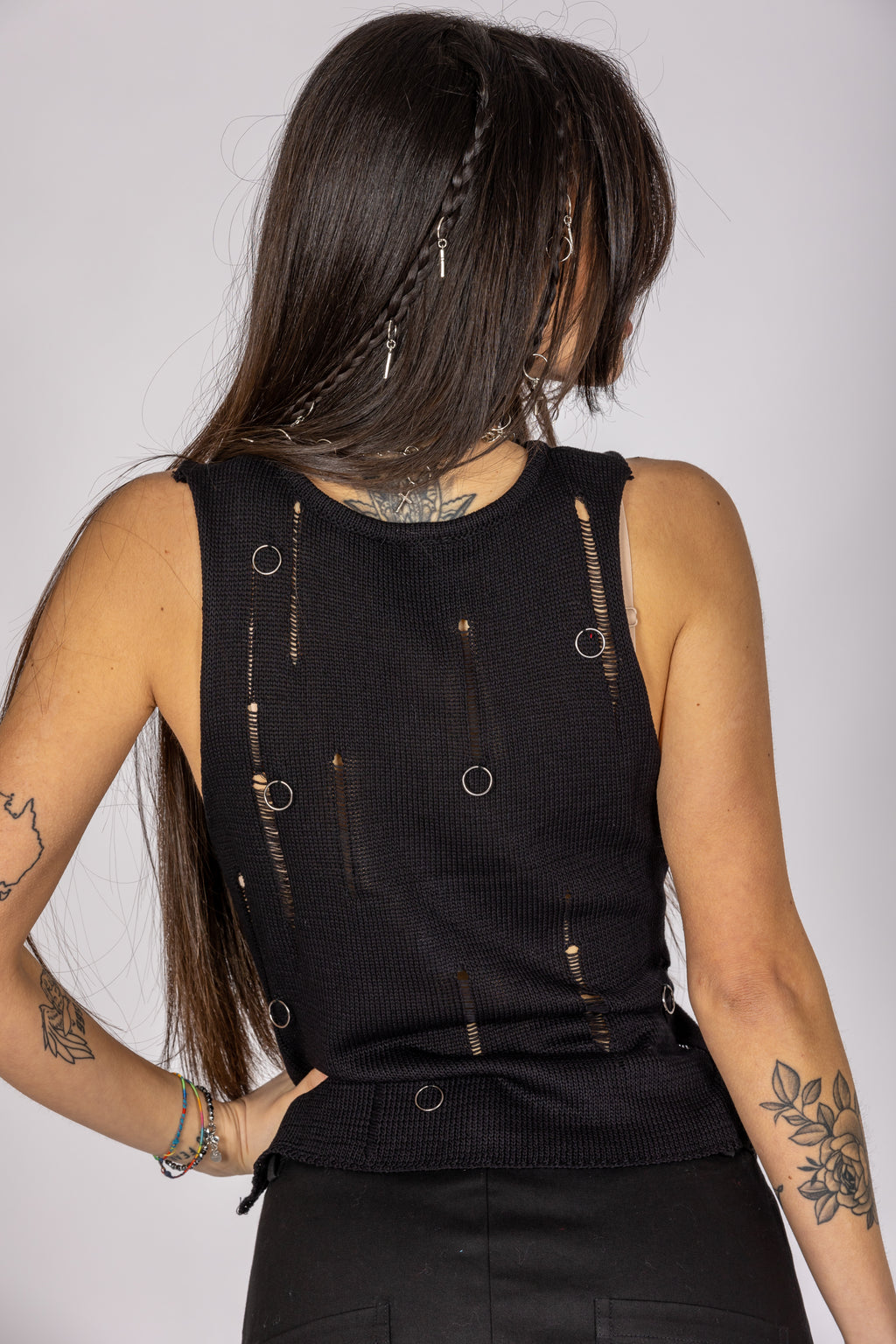 Crash Black Knit Vest
