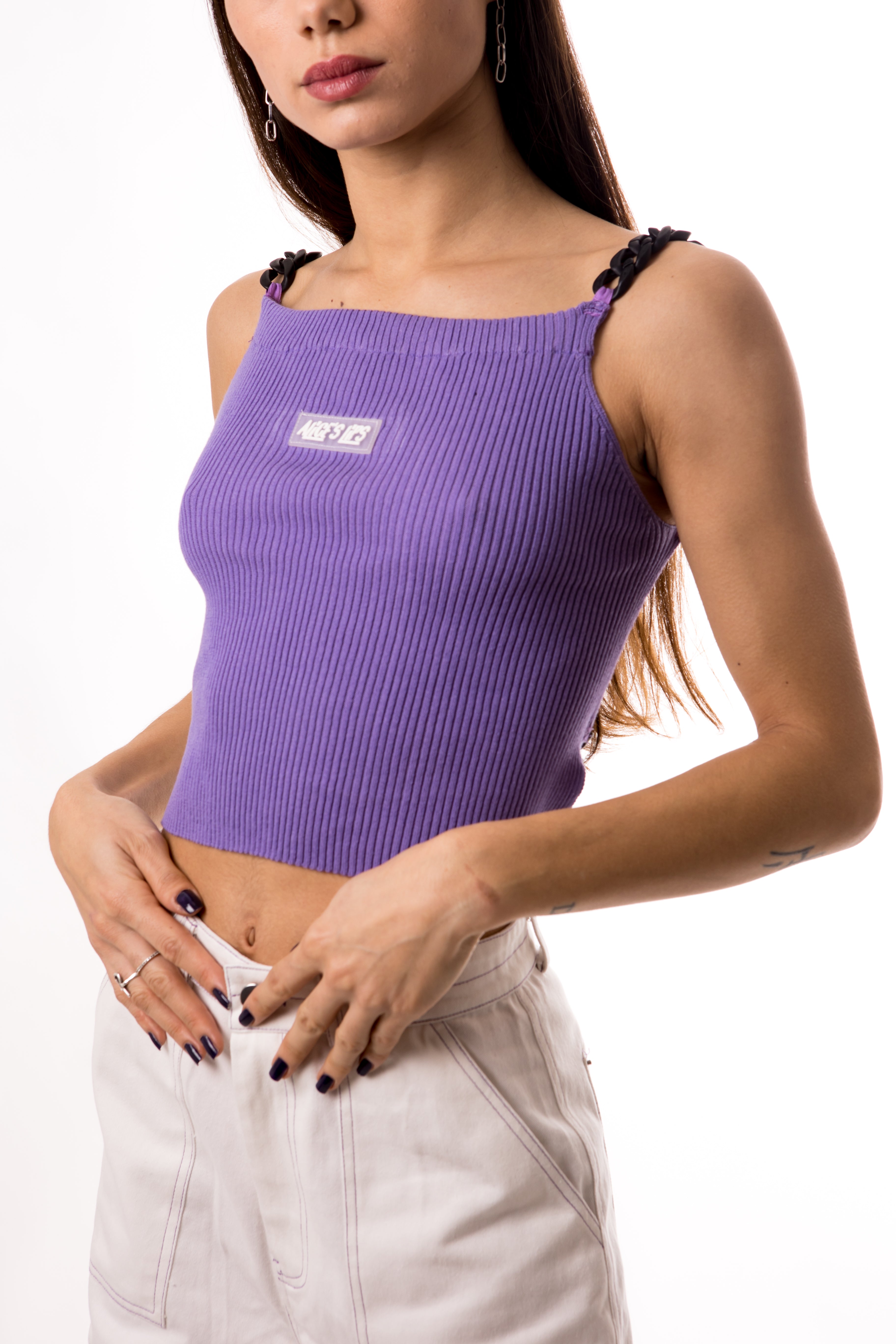 Chain of Fools Purple Crop Top