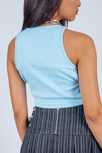 Chain Me Down Light Blue Top
